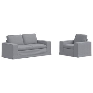 vidaXL Sofa Set 2 stk. Hellgrau Stoff