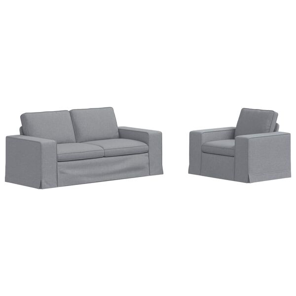 vidaXL Sofa 2 pcs Hellgrau 182 x 80 x 82 cm Stoff