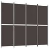 vidaXL 4-tlg. Paravent Braun 200x220 cm Stoff