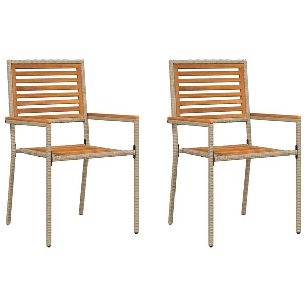 vidaXL Garten Stapelstühle 2 pcs Braun und Beige