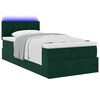 vidaXL Ottoman-Bett mit Matratze & LEDs Dunkelgr&uuml;n 100x200 cm Samt