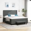 vidaXL Boxspringbett mit Matratze Dunkelgrau 180 x 200 cm Stoff