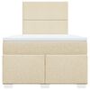 vidaXL Boxspringbett mit Matratze Creme 120x190 cm Stoff