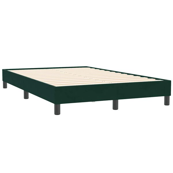 vidaXL Boxspringbett ohne Matratze Dunkelgr&uuml;n 120x210 cm Samt