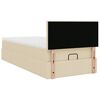 vidaXL Ottoman-Bett mit Matratze Creme 90x190 cm Stoff