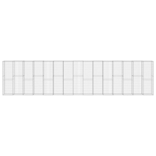 vidaXL Gabionenwand mit Abdeckung Verzinkter Stahl 900×50×200 cm