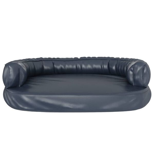 vidaXL Hundebett Ergonomisch Schaumstoff Dunkelblau 88x65cm Kunstleder