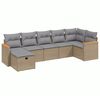 vidaXL Patio Sofa Set 7 stk. 6-Sitzer Beige und Grau