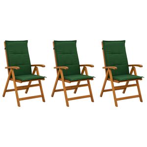 vidaXL Liegest&uuml;hle f&uuml;r den Garten 3 stk. Natur Massivholz Akazie