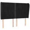vidaXL Kopfteil mit Ohren Schwarz 147x23x118/128 cm Samt