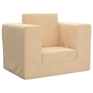 vidaXL Schlafsofa f&uuml;r Kinder Creme Weicher Pl&uuml;sch