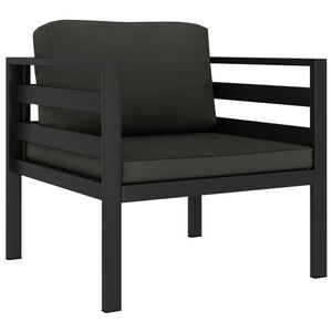 vidaXL Einzelsofas 2 Stk. mit Kissen Aluminium Anthrazit