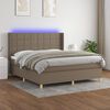 vidaXL Boxspringbett mit Matratze & LED Taupe 160x200 cm Stoff