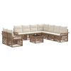 vidaXL Gartensofa-set 10 pcs Beige Poly-Rattan