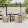 vidaXL Garten Essgruppe 5 pcs Beige Poly-Rattan