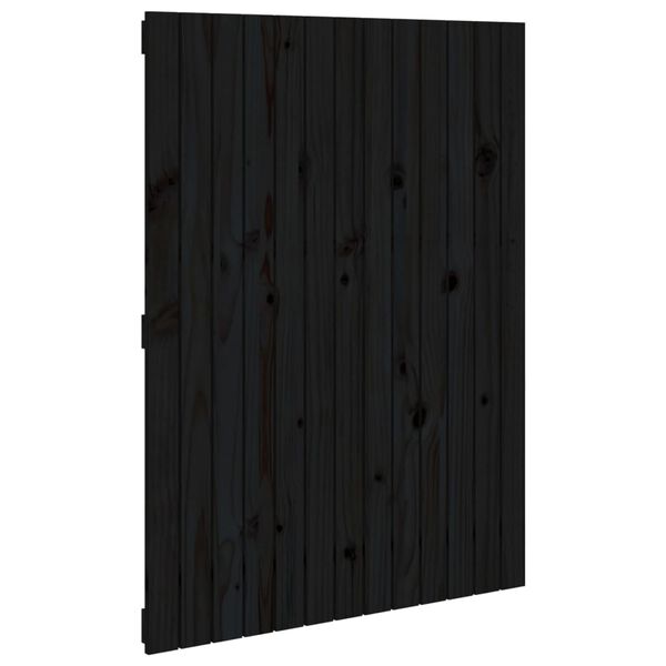 vidaXL Wand-Kopfteil Schwarz 82,5x3x110 cm Massivholz Kiefer