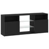 vidaXL TV-Schrank mit LED-Leuchten Schwarz Eichen-Optik 120x30x50 cm
