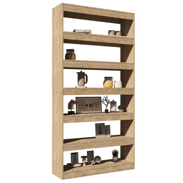 vidaXL Bücherregal/Raumteiler Sonoma-Eiche 100x30x198 cm Holzwerkstoff