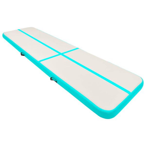 vidaXL Aufblasbare Gymnastikmatte mit Pumpe 800x100x15 cm PVC Gr&uuml;n