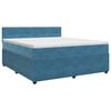 vidaXL Boxspringbett mit Matratze Dunkelblau 160 x 200 cm Samt