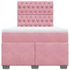vidaXL Boxspringbett mit Matratze Rosa 120x200 cm Samt