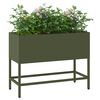 vidaXL Hochbeet Gartenpflanzer Olivgr&uuml;n 60 x 26 x 45 cm Stahl