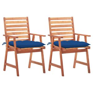 vidaXL Garten-Essst&uuml;hle 2 Stk. mit Kissen Massivholz Akazie