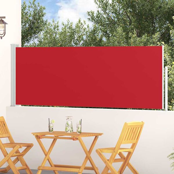 vidaXL Ausziehbare Seitenmarkise 100x300 cm Rot