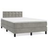 vidaXL Boxspringbett mit Matratze Hellgrau 120x190 cm Samt