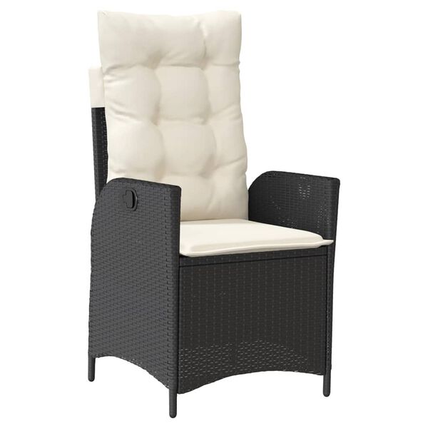 vidaXL 3-tlg. Bistro-Set mit Kissen Schwarz Poly Rattan