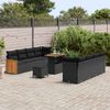 vidaXL Gartensofa-set mit Kissen 12 pcs Schwarz Poly-Rattan