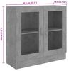 vidaXL Vitrinenschrank Betongrau 82,5x30,5x80 cm Holzwerkstoff