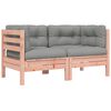vidaXL Gartensofa mit Kissen und Hocker 2-Sitzer