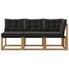 vidaXL Outdoor Mittel- und Ecksofa mit Kissen 3 St&uuml;ck Natur