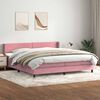vidaXL Boxspringbett mit Matratze Rosa 180x210 cm Samt