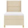 vidaXL Boxspringbett mit Matratze Creme 100 x 200 cm Stoff