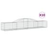 vidaXL Gabionen mit Hochbogen 10 Stk. 300x50x40/60 cm Verzinktes Eisen