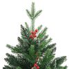 vidaXL K&uuml;nstlicher Weihnachtsbaum Klappbar mit Roten Beeren 120 cm