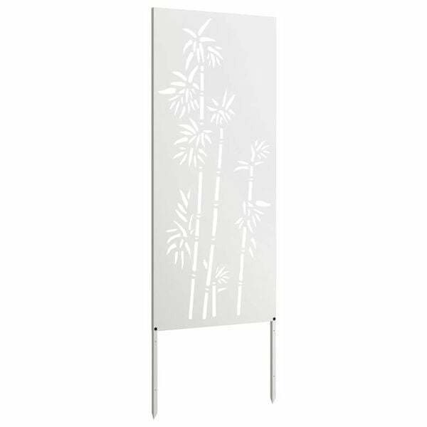 vidaXL Garten Sichtschutz-Leinwand Floral Weiß 50 x 140 cm