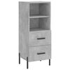 vidaXL Highboard Betongrau 34,5x34x180 cm Holzwerkstoff