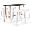 vidaXL 5-tlg. Bar-Set Schwarz und Wei&szlig;