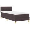 vidaXL Boxspringbett mit Matratze Dunkelbraun 90 x 200 cm Stoff