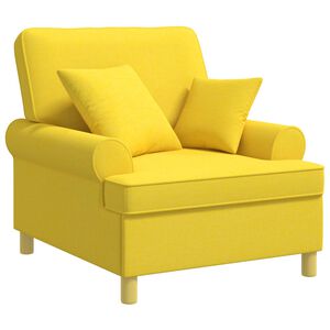 vidaXL XL-Sessel mit Kissen Helles Gelb Stoff