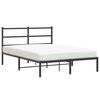 vidaXL Bettgestell mit Kopfteil Metall Schwarz 140x200 cm