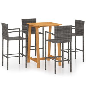 vidaXL 5-tlg. Gartenbar-Set Grau