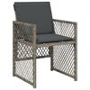 vidaXL 5-tlg. Garten-Essgruppe mit Kissen Grau Poly Rattan