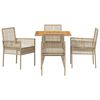 vidaXL Garten Essgruppe 5 pcs Beige Poly-Rattan