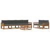 vidaXL Outdoor-Sofagarnitur mit Kissen 7 pcs Natur und Anthrazit
