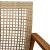 vidaXL Gartenstühle 2 Stk. Beige Poly Rattan und Akazienholz