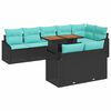 vidaXL Garten Essgruppe mit Kissen 9 pcs Schwarz und Teal